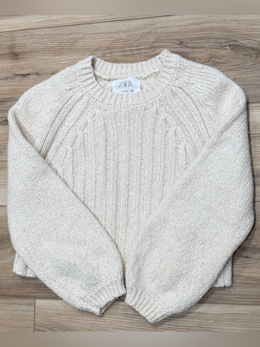 Zara Kids Wool Alpaca Sweater Cream Off-White Sz 11-12